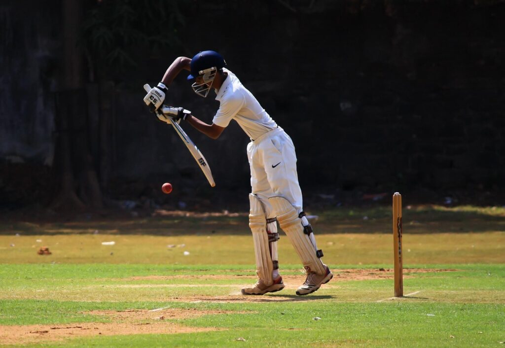 Stay fit — cricketer in action showing body-mind balance.